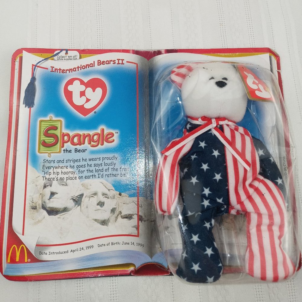 2000 McDonald's International Bears II TY Spangle the Bear TY Teenie Beanie Baby